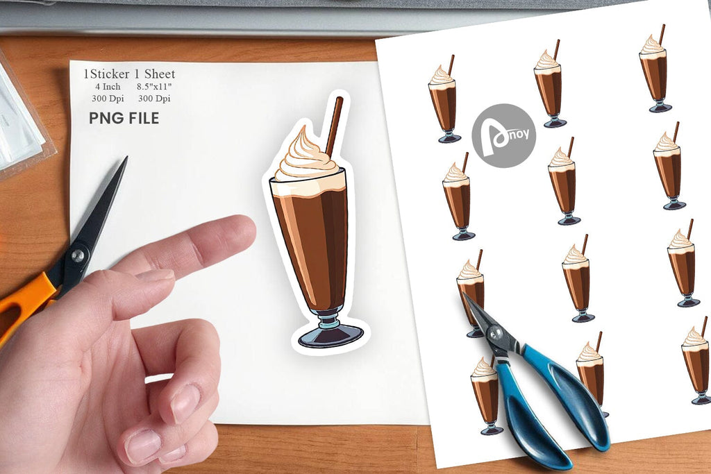 Chocolate Milkshake Sticker - So Fontsy
