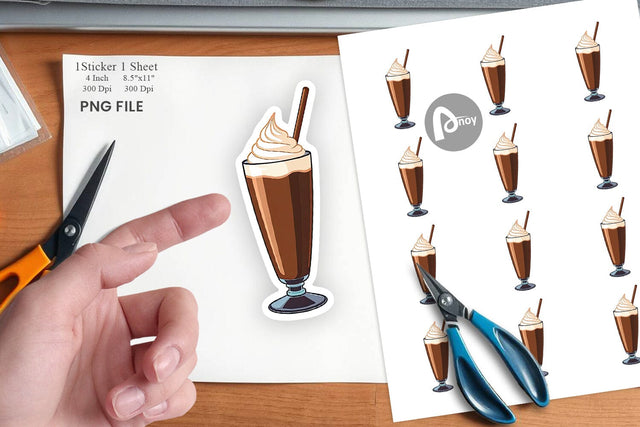 Chocolate Milkshake Sticker Sublimation artnoy 