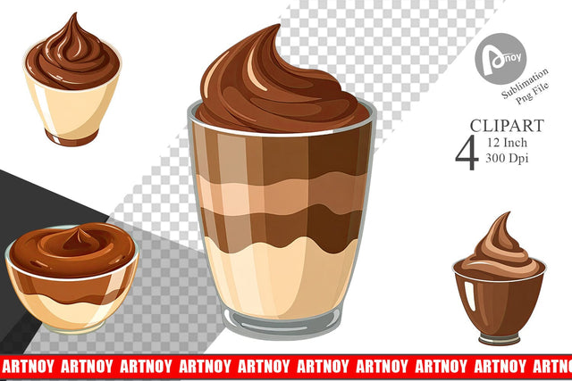 Chocolate Pudding Clipart Sublimation artnoy 