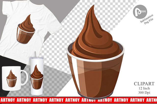 Chocolate Pudding Clipart Sublimation artnoy 