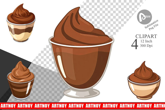 Chocolate Pudding Clipart Sublimation artnoy 