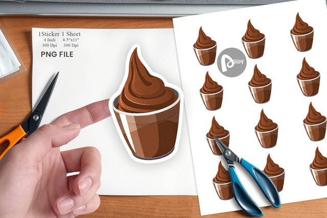 Chocolate Pudding Sticker Sublimation artnoy 