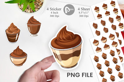 Chocolate Pudding Sticker Sublimation artnoy 