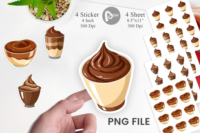 Chocolate Pudding Sticker Sublimation artnoy 