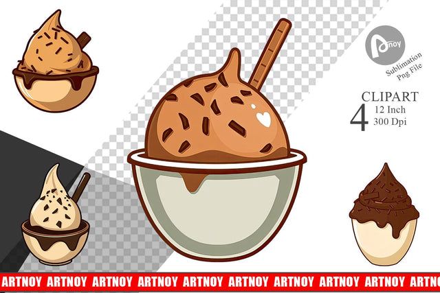 Chocolate Scoop Clipart Sublimation artnoy 