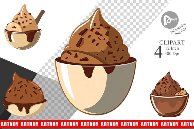 Chocolate Scoop Clipart Sublimation artnoy 