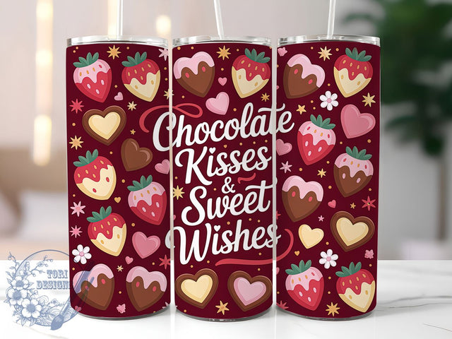 Chocolate Sweet Valentine Tumbler, Sweet Love Wrap, Romantic Chocolate Cup, 20oz Sublimation Wrap, Stylish Valentine Design Tumbler, Artistic Chocolate Heart Cup, Decadent Love Theme Wrap Sublimation ToriDesigns 