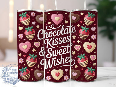 Chocolate Sweet Valentine Tumbler, Sweet Love Wrap, Romantic Chocolate Cup, 20oz Sublimation Wrap, Stylish Valentine Design Tumbler, Artistic Chocolate Heart Cup, Decadent Love Theme Wrap Sublimation ToriDesigns 