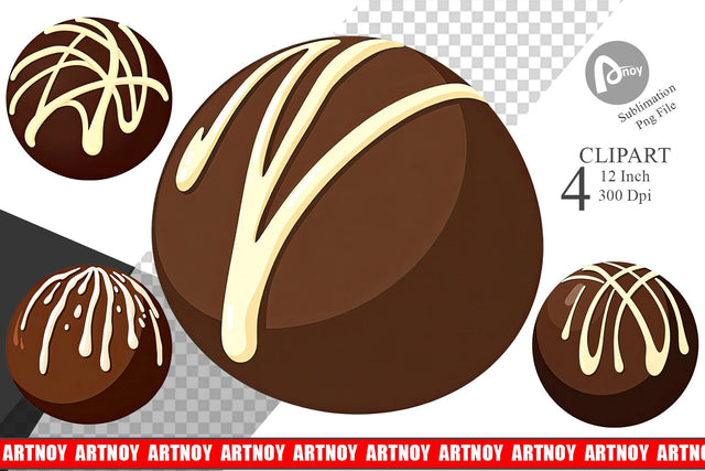 Chocolate Truffle Clipart Sublimation artnoy 
