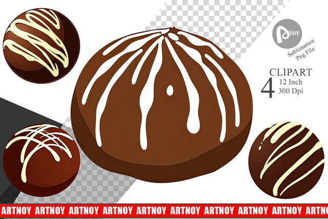 Chocolate Truffle Clipart Sublimation artnoy 