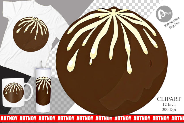 Chocolate Truffle Clipart Sublimation artnoy 