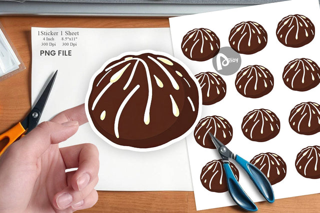 Chocolate Truffle Sticker Sublimation artnoy 