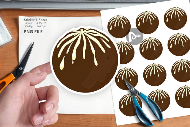 Chocolate Truffle Sticker Sublimation artnoy 