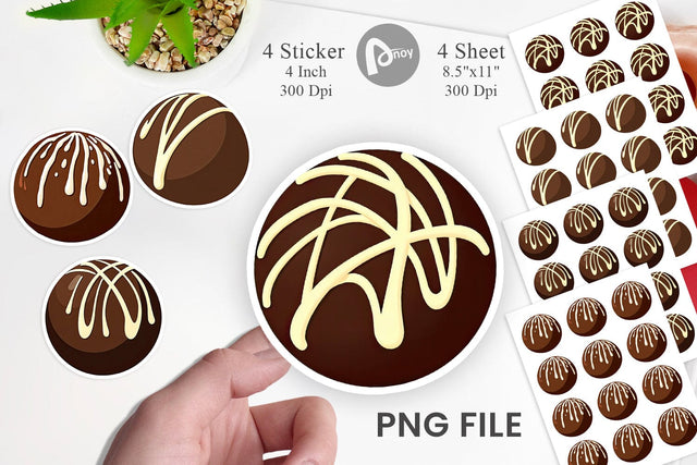 Chocolate Truffle Sticker Sublimation artnoy 