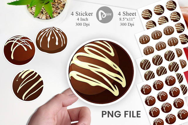 Chocolate Truffle Sticker Sublimation artnoy 