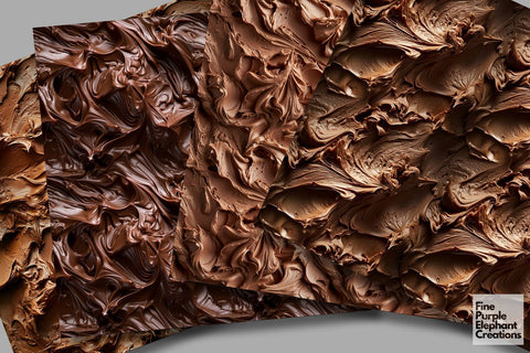 Chocolate Vanilla Strawberry Cake Frosting Textures Paper Digital Pattern Fine Purple Elephant Creations 