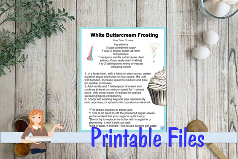Chocolate & White Buttercream Icing Recipe Cards Bundle 3D Paper Family Creations 