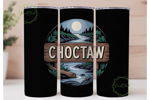 Choctaw Nature Scene 20oz Tumbler Wrap Sublimation PixelChick 