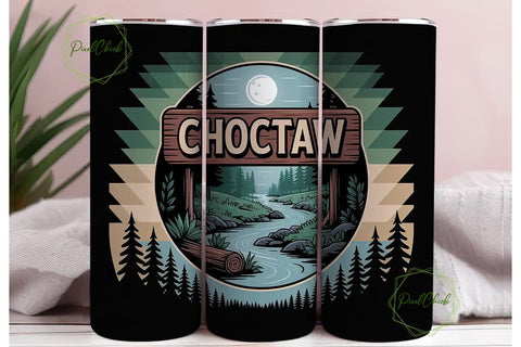 Choctaw Nature Scene 20oz Tumbler Wrap Sublimation PixelChick 
