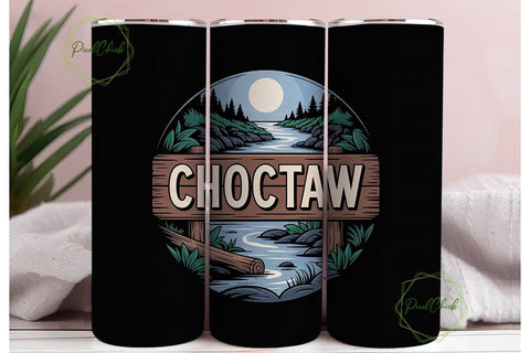 Choctaw Nature Scene 20oz Tumbler Wrap Sublimation PixelChick 