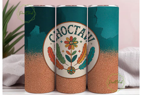 Choctaw Tribal Pride 20oz Tumbler Wrap Sublimation PixelChick 