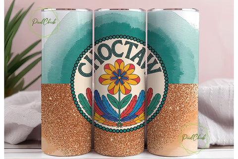 Choctaw Tribal Pride 20oz Tumbler Wrap Sublimation PixelChick 