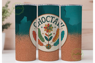 Choctaw Tribal Pride 20oz Tumbler Wrap Sublimation PixelChick 