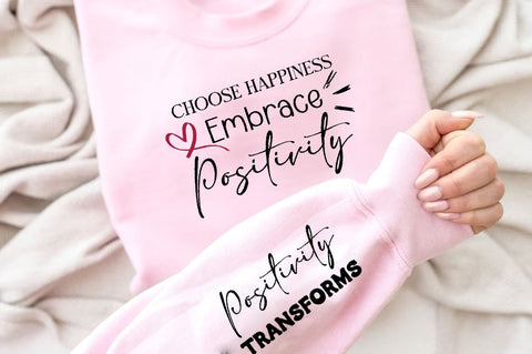 Choose happiness embrace positivity Sleeve SVG Design, Inspirational sleeve SVG, Motivational Sleeve SVG, Positive Sleeve SVG SVG Regulrcrative 