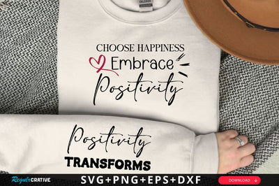 Choose happiness embrace positivity Sleeve SVG Design, Inspirational sleeve SVG, Motivational Sleeve SVG, Positive Sleeve SVG SVG Regulrcrative 