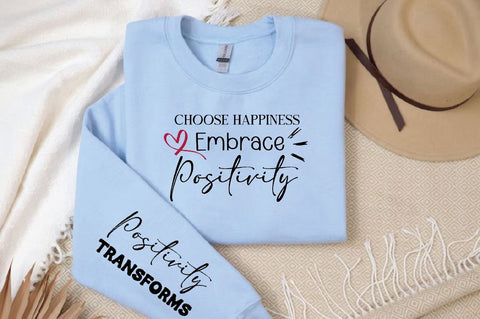 Choose happiness embrace positivity Sleeve SVG Design, Inspirational sleeve SVG, Motivational Sleeve SVG, Positive Sleeve SVG SVG Regulrcrative 
