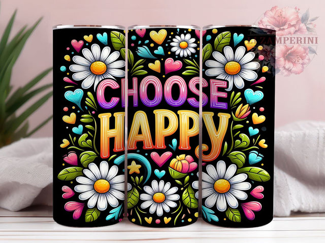 Choose Happy 20oz Tumbler Wrap PNG, Inspirational Tumbler PNG Sublimation Design, Straight & Tapered Tumbler Wrap, Instant Digital Download Sublimation Li Zamperini 
