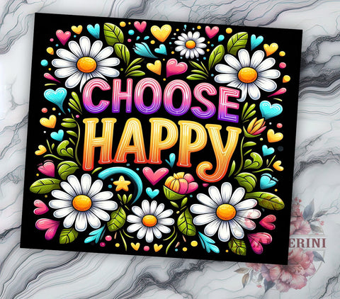 Choose Happy 20oz Tumbler Wrap PNG, Inspirational Tumbler PNG Sublimation Design, Straight & Tapered Tumbler Wrap, Instant Digital Download Sublimation Li Zamperini 