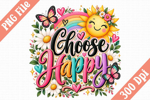 Choose Happy PNG Sublimation Craftlabsvg24 