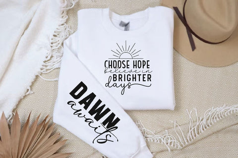Choose Hope Believe in Brighter Days Sleeve SVG Design, Inspirational sleeve SVG, Motivational Sleeve SVG Design, Positive Sleeve SVG SVG Regulrcrative 