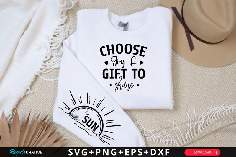 Choose joy a gift to share Sleeve SVG Design, Christian Sleeve SVG, Faith SVG Design, Jesus Sleeve SVG SVG Regulrcrative 