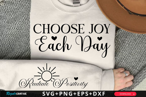 Choose Joy Each Day Sleeve SVG Design, Christian Sleeve SVG, Faith SVG Design, Jesus Sleeve SVG SVG Regulrcrative 