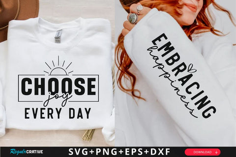 Choose Joy Every Day Sleeve SVG Design, Inspirational sleeve SVG, Motivational Sleeve SVG Design, Positive Sleeve SVG SVG Regulrcrative 