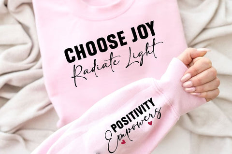 Choose joy radiate light Sleeve SVG Design, Inspirational sleeve SVG, Motivational Sleeve SVG Design, Positive Sleeve SVG SVG Regulrcrative 