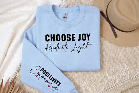 Choose joy radiate light Sleeve SVG Design, Inspirational sleeve SVG, Motivational Sleeve SVG Design, Positive Sleeve SVG SVG Regulrcrative 