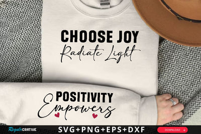 Choose joy radiate light Sleeve SVG Design, Inspirational sleeve SVG, Motivational Sleeve SVG Design, Positive Sleeve SVG SVG Regulrcrative 