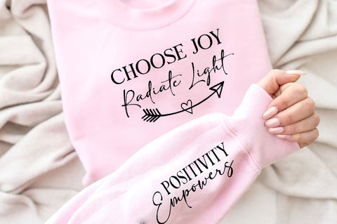 Choose joy radiate light Sleeve SVG Design, Inspirational sleeve SVG, Motivational Sleeve SVG, Positive Sleeve SVG SVG Regulrcrative 