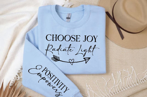 Choose joy radiate light Sleeve SVG Design, Inspirational sleeve SVG, Motivational Sleeve SVG, Positive Sleeve SVG SVG Regulrcrative 
