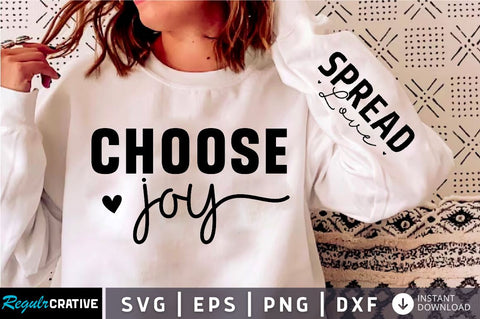 Choose Joy Sleeve SVG Design, Motivational Sleeve SVG SVG Regulrcrative 