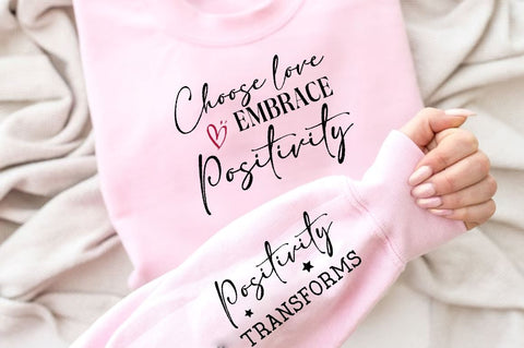 Choose love embrace positivity Sleeve SVG Design, Inspirational sleeve SVG, Motivational Sleeve SVG, Positive Sleeve SVG SVG Regulrcrative 
