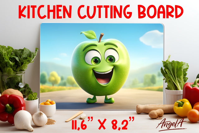 Chopping board sublimation design / apple character png Sublimation Angelina Semenova 