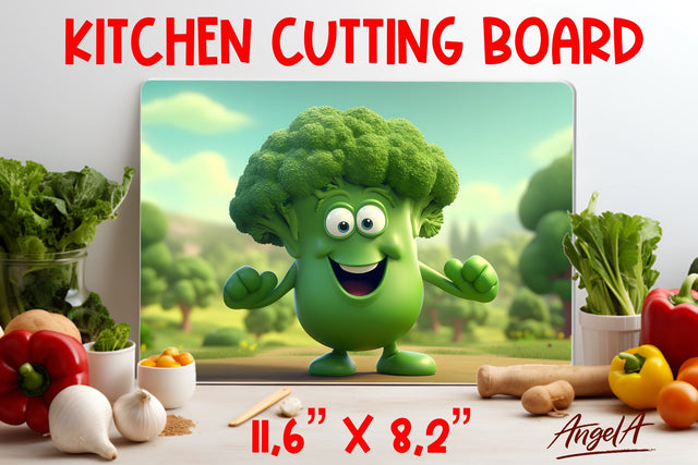 Chopping board sublimation design / broccoli character png Sublimation Angelina Semenova 