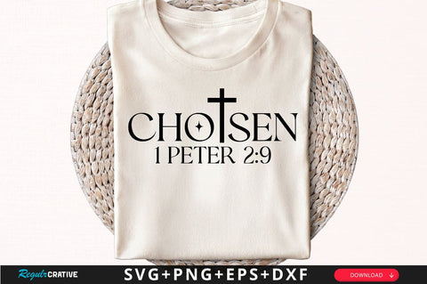 Chosen 1 Peter Sleeve SVG Design, Christian Sleeve SVG, Faith SVG Design, Jesus Sleeve SVG SVG Regulrcrative 