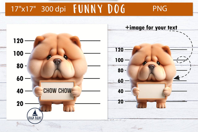 Chow chow clipart dog | Funny dog illustration Sublimation Olga Boat Design 