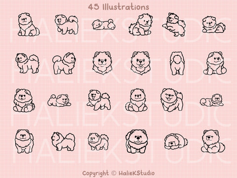 Chow Chows SVG Design Set SVG HalieKStudio 
