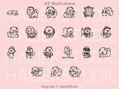 Chow Chows SVG Design Set SVG HalieKStudio 